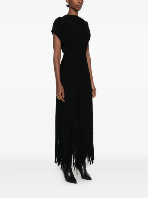 Lanvin safety-pin fringed midi dress - Blue - zdjęcie produktu nr 2