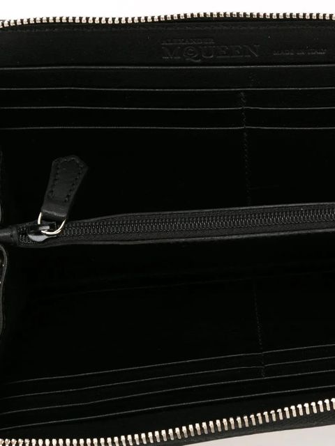 Alexander McQueen studded zip around wallet - Black