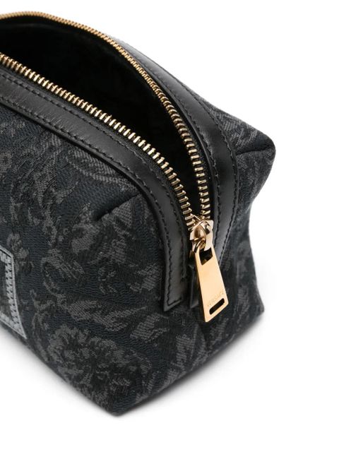 Versace embroidered-logo jacquard toiletry bag - Black - zdjęcie produktu nr 2