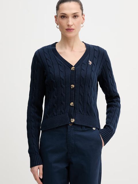U.S. Polo Assn. kardigan bawełniany CABLE KNIT