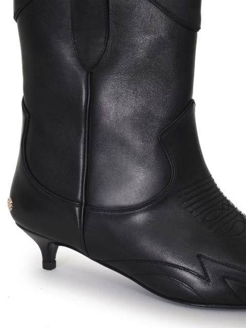 ANINE BING Rae logo-plaque boots - Black