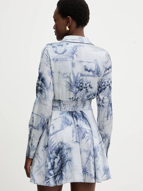 Guess sukienka CONCETTA kolor niebieski mini rozkloszowana W5YK00 WF1T2