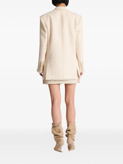 Balmain fringed two-button tweed jacket - Neutrals