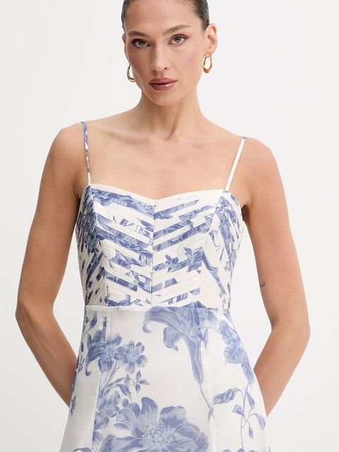 Guess sukienka ELLIE kolor beżowy maxi rozkloszowana W5GT0L WCWF2