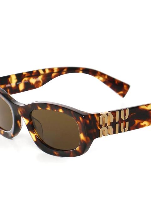 Miu Miu logo rectangle sunglasses - Brown