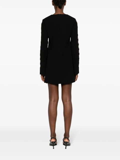 Simkhai appliqué-detail long-sleeve minidress - Black