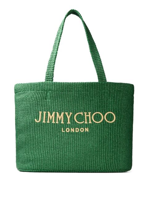 Jimmy Choo logo-embroidered tote bag - Green - zdjęcie produktu nr 1