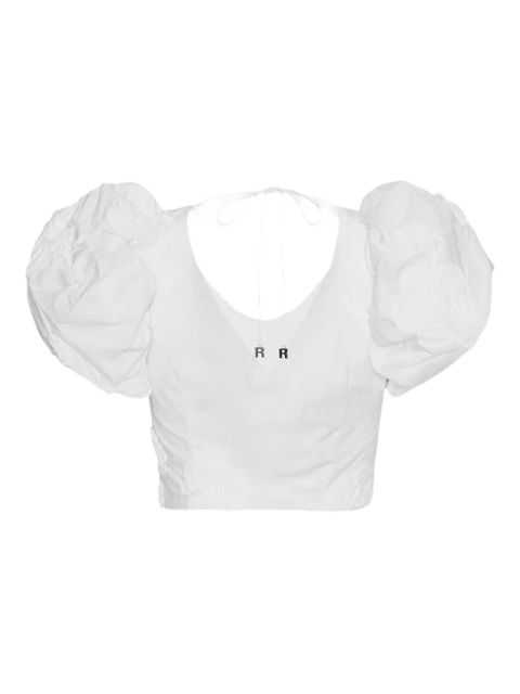 ROTATE BIRGER CHRISTENSEN puff-sleeve floral-embroidered top - White - zdjęcie produktu nr 1