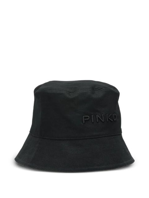 PINKO logo-embroidered bucket hat - Black