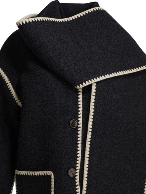 TOTEME fringe trim coat - Black