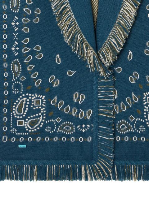 Alanui bandana-jacquard cardigan - Blue