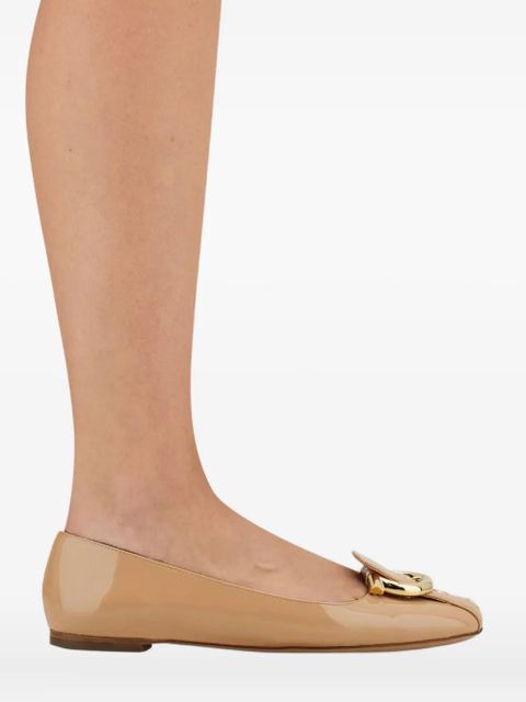 Ferragamo Gancini-strap ballet flats - Neutrals