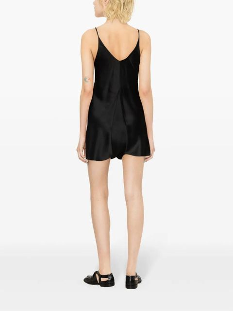 Maison Margiela four-stitch logo satin playsuit - Black - zdjęcie produktu nr 2