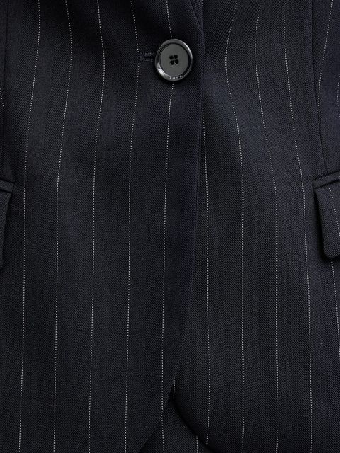 Pinko marynarka z dodatkiem wełny kolor granatowy jednorzędowa wzorzysta 105626 A2QY