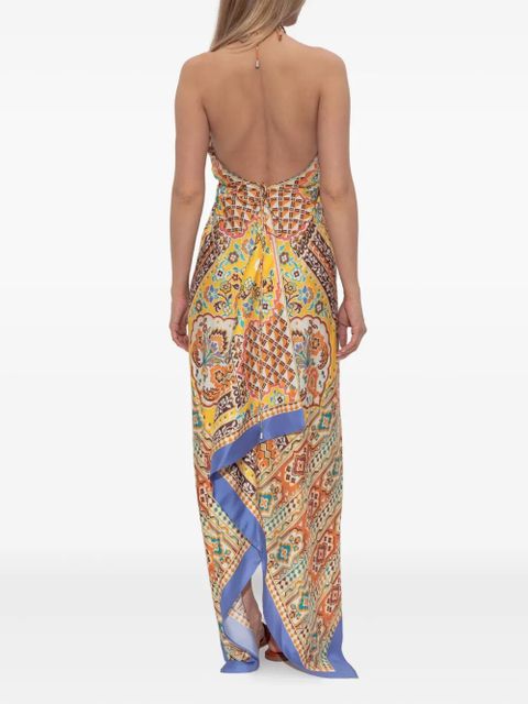 ETRO halter-neck patterned dress - Orange