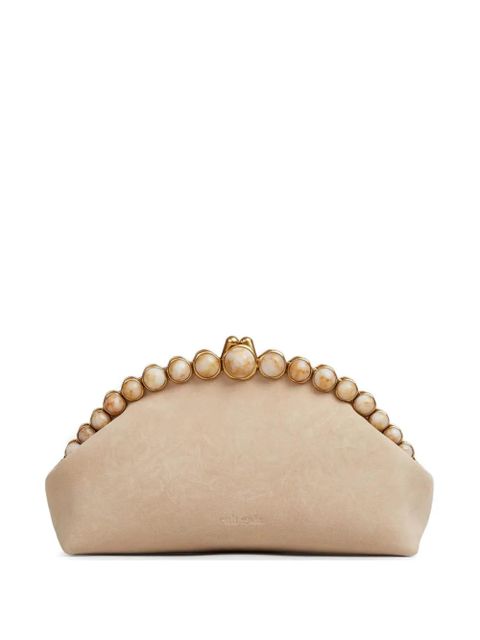Cult Gaia Una suede clutch bag - Neutrals - zdjęcie produktu nr 1