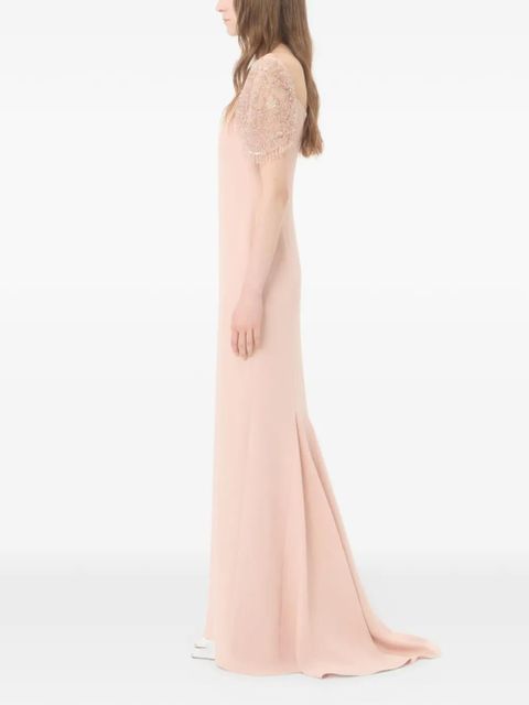 Valentino Garavani embroidered couture cady long dress - Pink