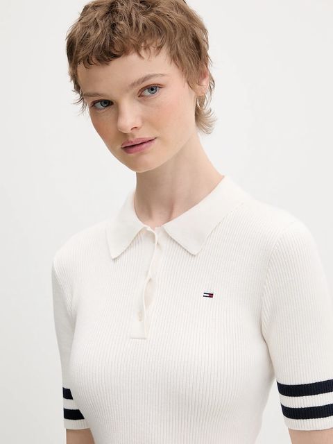 Tommy Jeans sukienka kolor beżowy mini rozkloszowana DW0DW22106