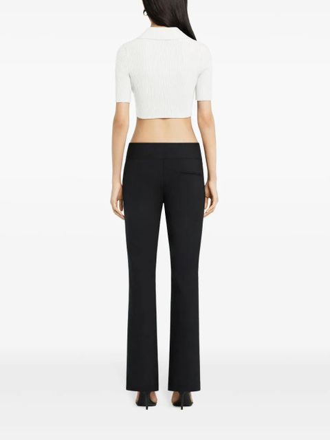 Courrèges knitted cropped polo top - White