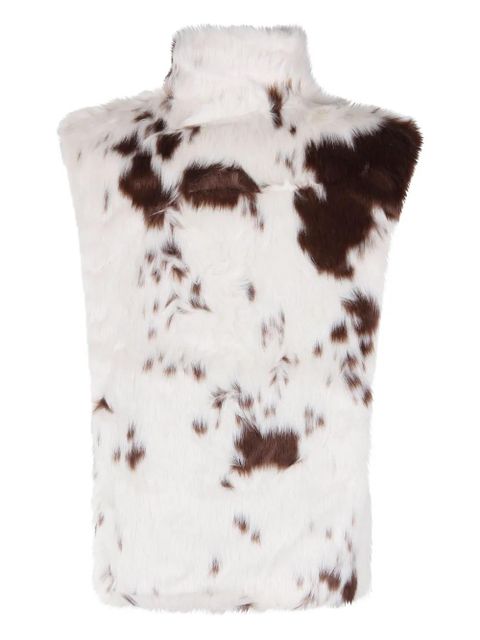 MC2 Saint Barth Ambre cow-print faux-fur gilet - White - zdjęcie produktu nr 2