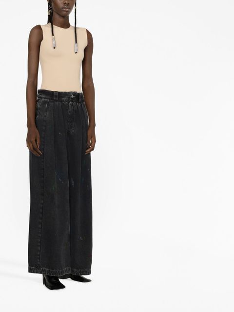 Maison Margiela paint-splatter wide-leg jeans - Black