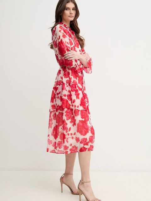 Marc Aurel sukienka kolor czerwony midi rozkloszowana 6532-1010-24783 - zdjęcie produktu nr 2