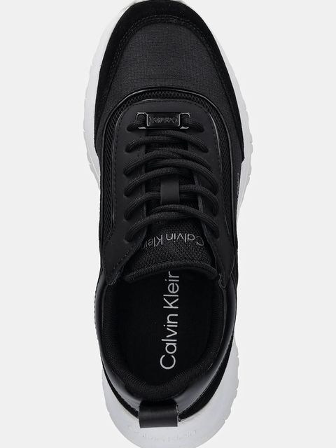 Calvin Klein sneakersy RUNNER LACE UP MESH MIX damskie kolor czarny HW0HW02487