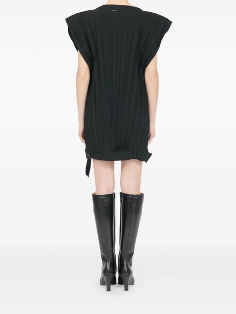 MM6 Maison Margiela pleated sleeveless mini dress - Black