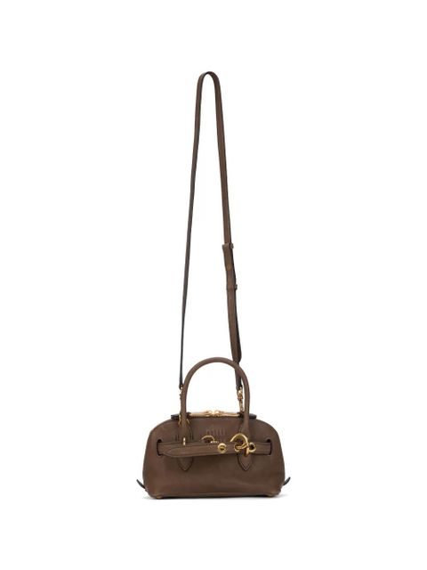 Miu Miu Aventure embossed-logo belted tote bag - Brown - zdjęcie produktu nr 1