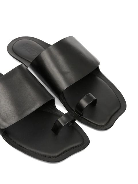 MM6 Maison Margiela broad strap leather sandals - Black
