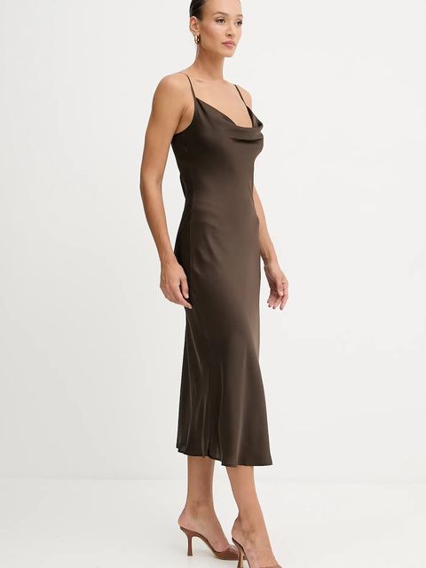 Guess sukienka NEW AKILINA kolor brązowy maxi dopasowana W5GK85 WH9C2 - zdjęcie produktu nr 2