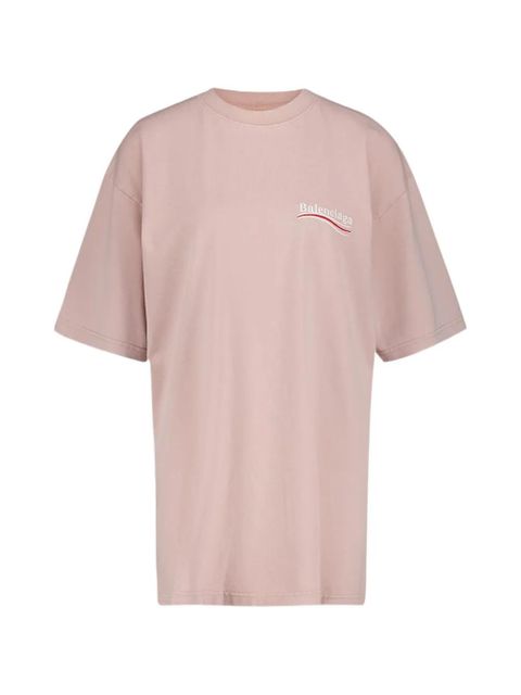 Balenciaga logo-embroidered T-shirt - Pink - zdjęcie produktu nr 1