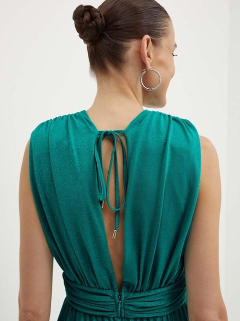 Morgan sukienka REINE kolor turkusowy maxi rozkloszowana