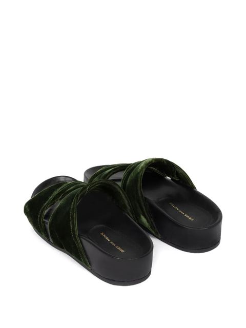 DRIES VAN NOTEN velvet twisted sandals - Green - zdjęcie produktu nr 2