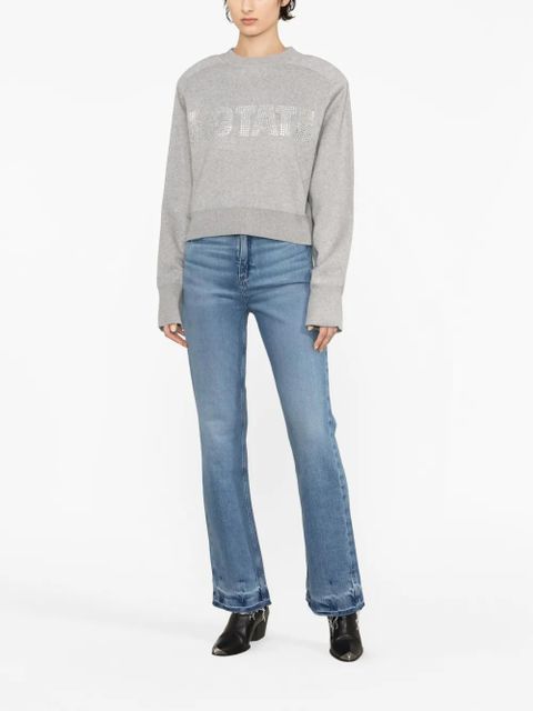 ROTATE BIRGER CHRISTENSEN Firm embellished organic cotton sweatshirt - Grey - zdjęcie produktu nr 2