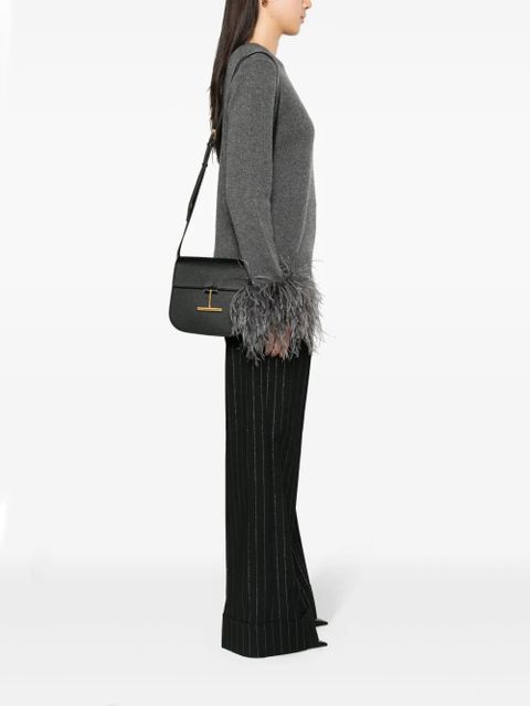 TOM FORD Hanging-T-hardware leather bag - Black