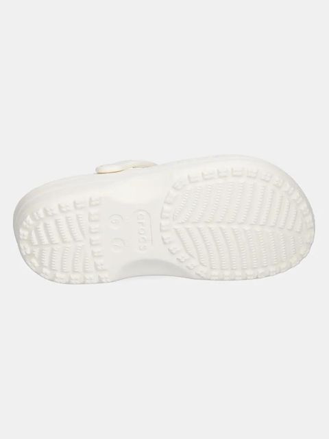 Crocs klapki Classic Floral Cut Out Clog damskie kolor beżowy na koturnie 210927-0WV