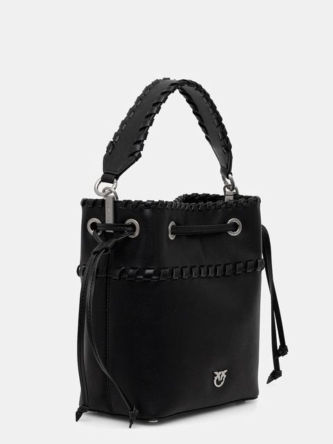 Pinko torebka skórzana kolor czarny 104303 A2OR - zdjęcie produktu nr 2