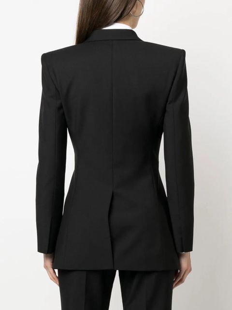 Givenchy shoulder-pads wool-mohair blazer - Black