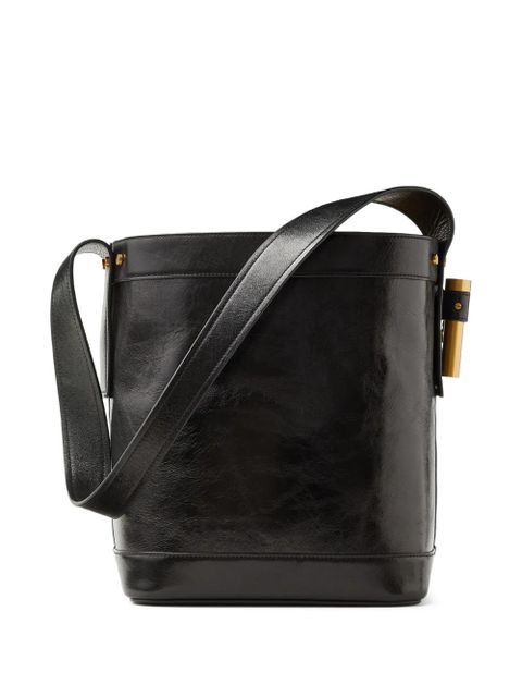Versace Pivot small leather bucket bag - Black