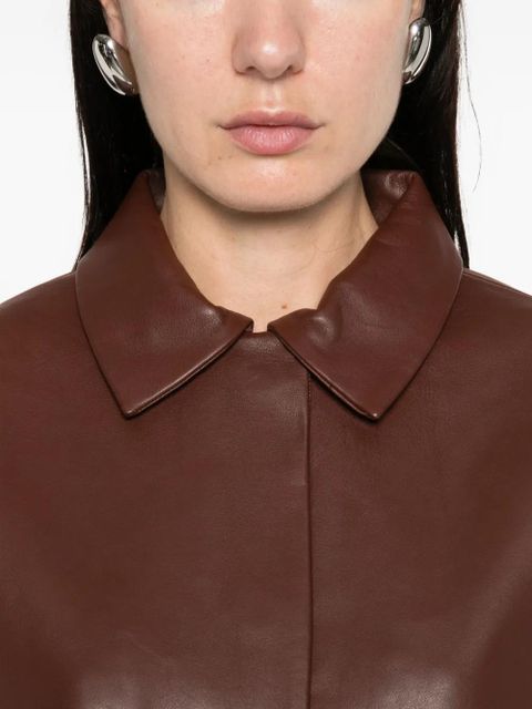 St. Agni Cocoon leather jacket - Brown