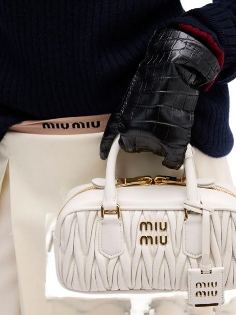 Miu Miu Arcadie matelassé nappa leather bag - White