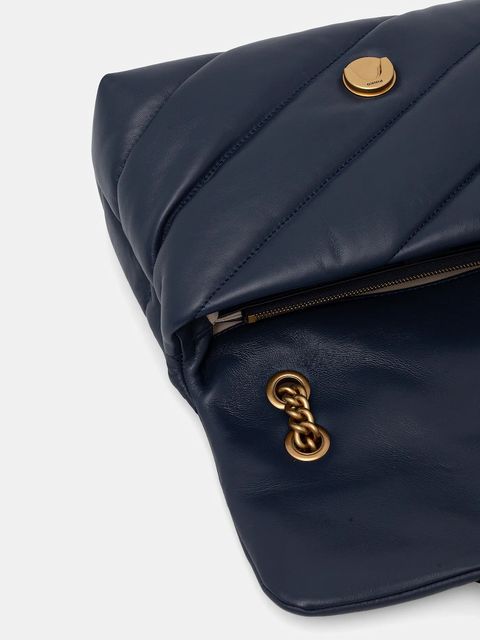 Pinko torebka skórzana kolor niebieski 100038 A0F2