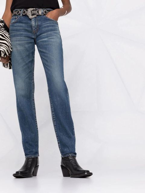 Saint Laurent stonewashed straight-leg jeans - Blue - zdjęcie produktu nr 2