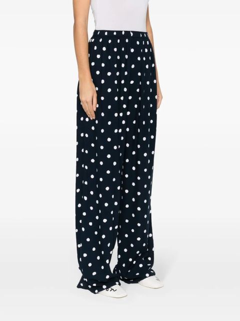Balenciaga polka-dot straight-leg trousers - Blue