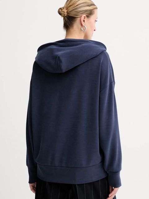 BOSS Orange bluza damska kolor granatowy z kapturem gładka 50551451