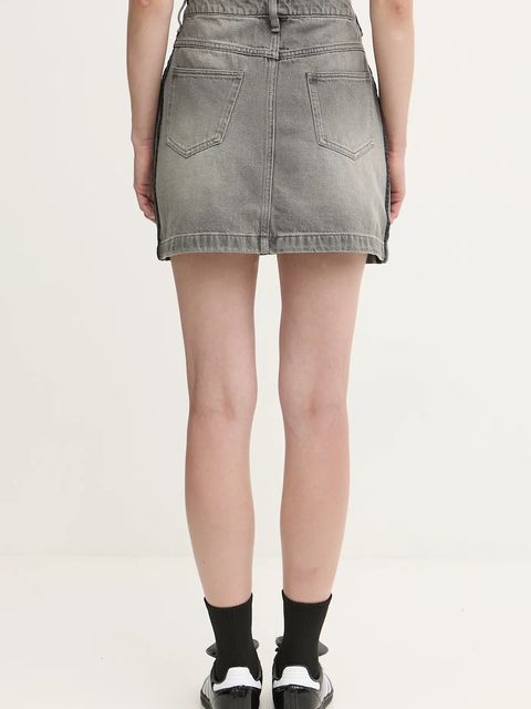 adidas Originals spódnica jeansowa Denim Mini Skt kolor szary mini ołówkowa JW2657