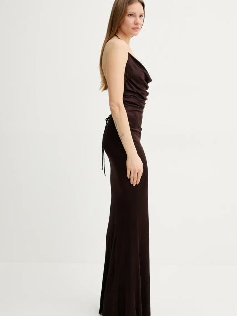 Elisabetta Franchi sukienka kolor brązowy maxi dopasowana ABR0652E2