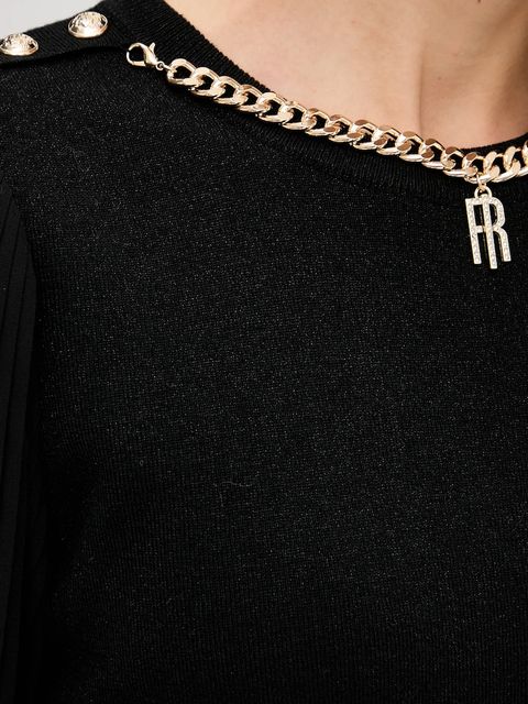 Fracomina sweter z wełną damski kolor czarny lekki FR25WT7027K459Q7