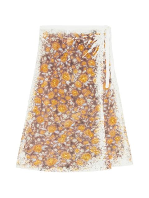 Diesel B-Blomette floral ribbed wrap midi skirt - Brown - zdjęcie produktu nr 1